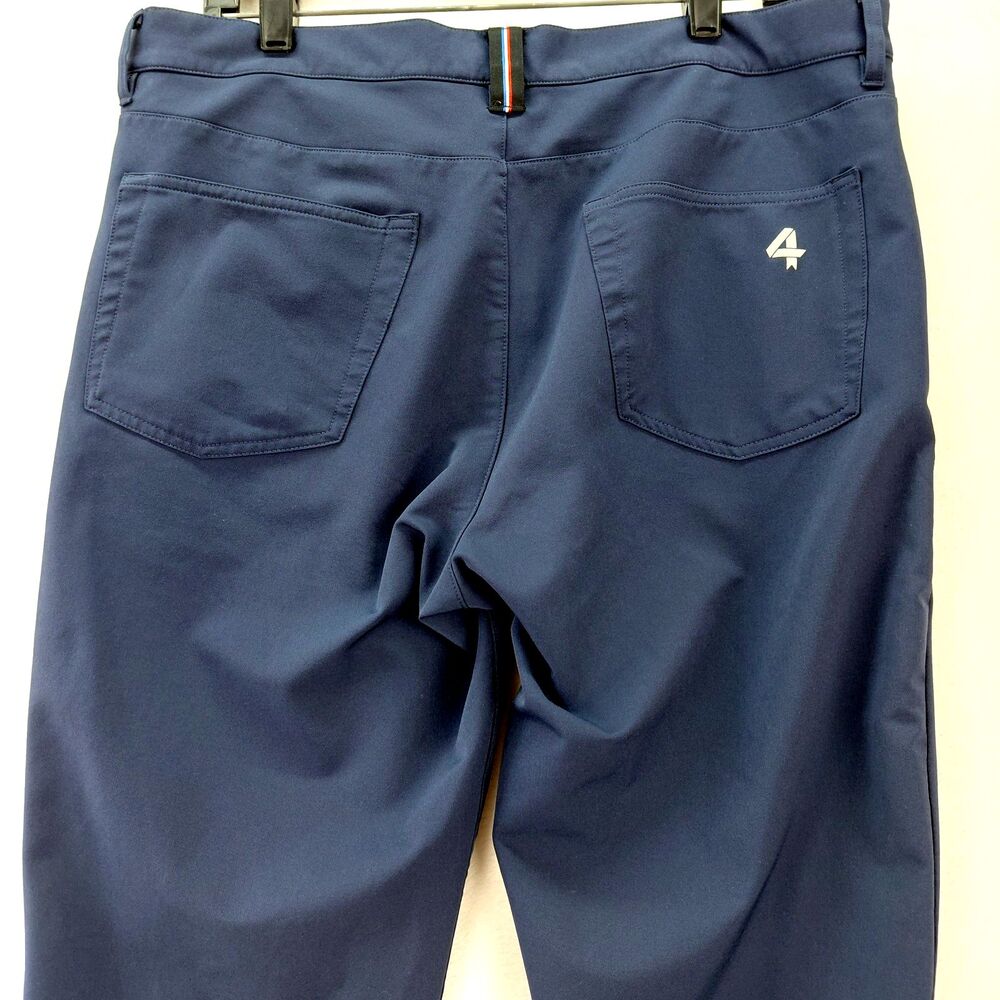 FourLaps Pants Mens 34X32 Blue Traverse Athletic Fit 4-Way Stretch Golf Chinos - Picture 9 of 12